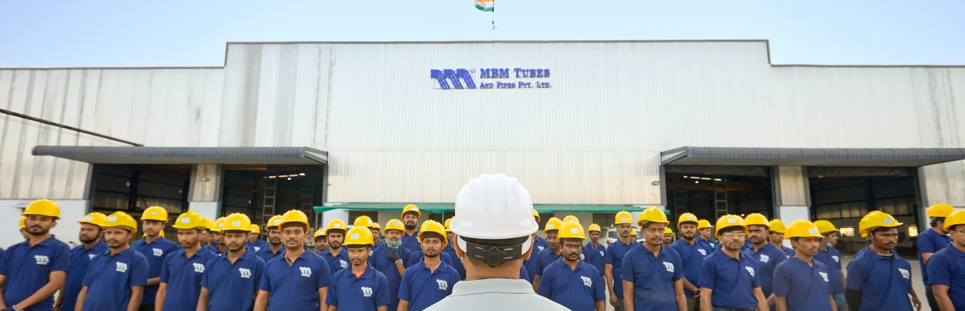 Leadership team of MBM Tubes and Pipes Pvt Ltd at the manufacturing plant