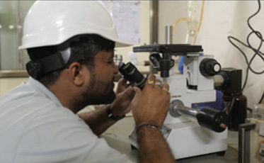 Metallurgical and micro examination under microscope